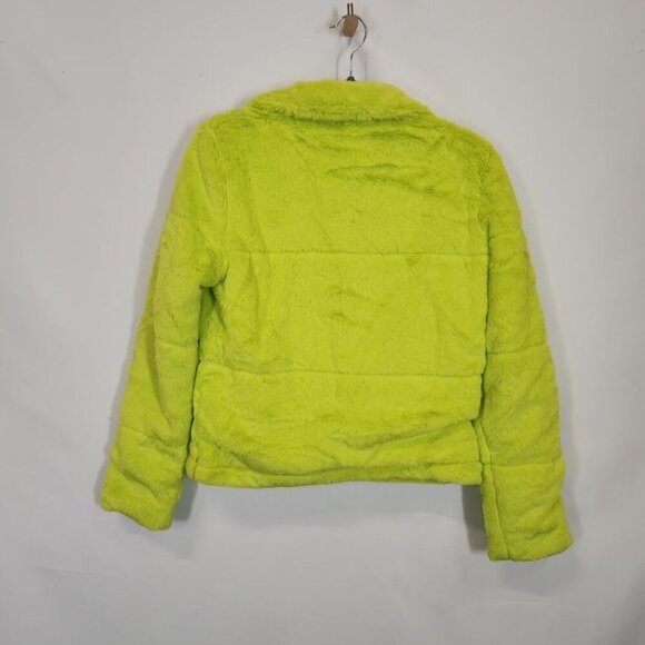 Love83 Faux Fur Jacket in Lim Green - Size Small - Picture 3 of 9